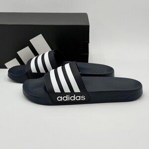 Adidas Adilette Shower Slide Men's Navy White New with Box GZ5920